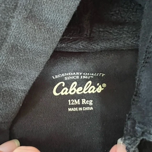 Cabela's Baby Black Kids Hoodie 12 mo - Picture 3 of 3
